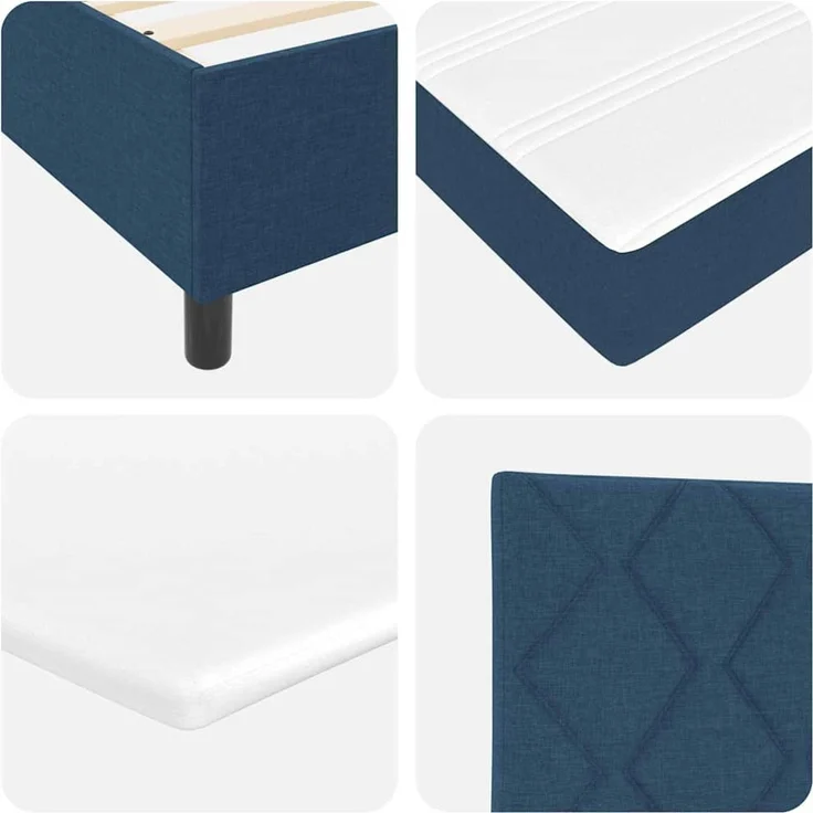 vidaXL Boxspringbett mit LED-Lichtleisten Blau 120 x 200 cm Stoff 3342941 – Bild 11