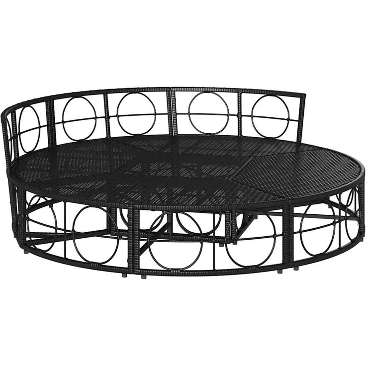 vidaXL Outdoor-Loungebett ohne Dach Schwarz Poly Rattan 4108236 – Bild 4