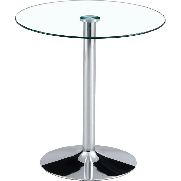 Bartisch-Set mit Glasplatte & 2 Barhockern, Ø 89x92 cm, Gold/Silber/Transparent – Bild 5