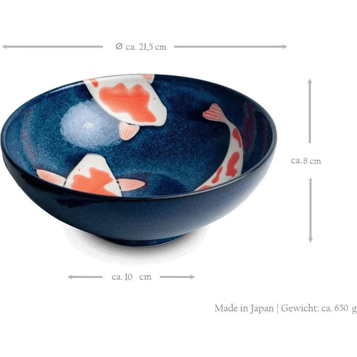 WestCraft Suppenschale Koi-Bowls ASIATICA, Ramen Bowl Schalen aus Porzellan, versch. Größen, Porzellan, Hochwertig, asiatische Reis-, Nudel-, Tapas-, Udon-, Müsli-Schüssel – Bild 3