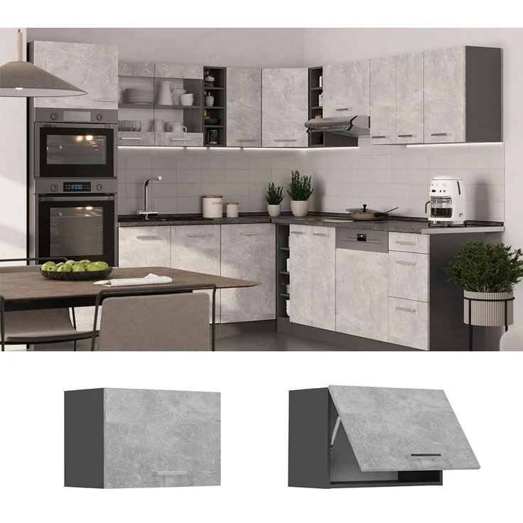 Hängeschrank R-Line Beton 60 cm Flach Vicco – Bild 2