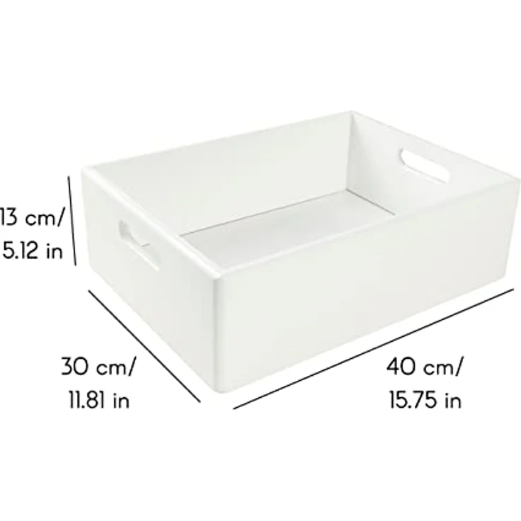 Creative Deco Holzkiste XXL Obstkiste Korb 40x30x13cm (1cm) mit Griffen ohne Deckel, mit Griffen, ohne Deckel – Bild 3