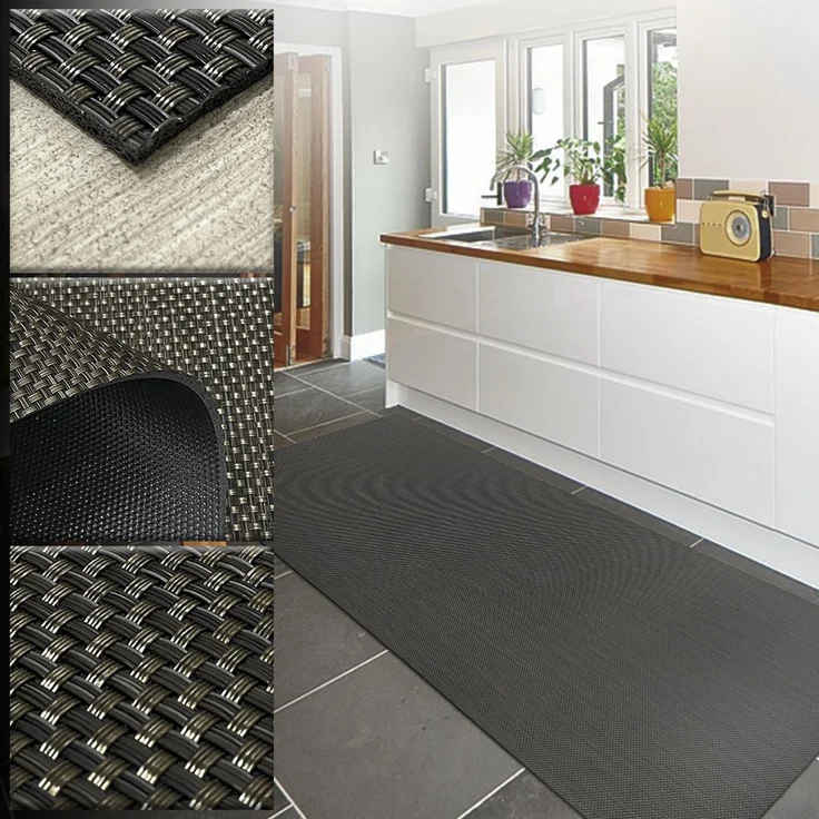Tadi & Imperio1979 Flurteppich, waschbar, Vinylteppich, geflochten, 70x500 cm, für den Außenbereich, Küchenteppich, Küchenteppich, Wohnzimmerteppich