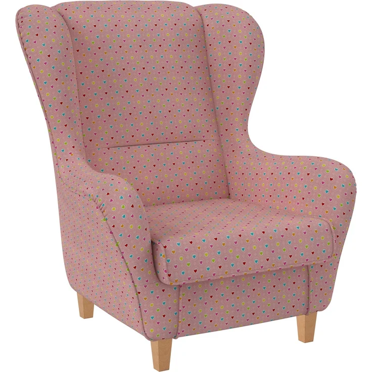 Supellex Sofia Ohrensessel mit Hocker | Design Herzchen Rosa – Bild 2