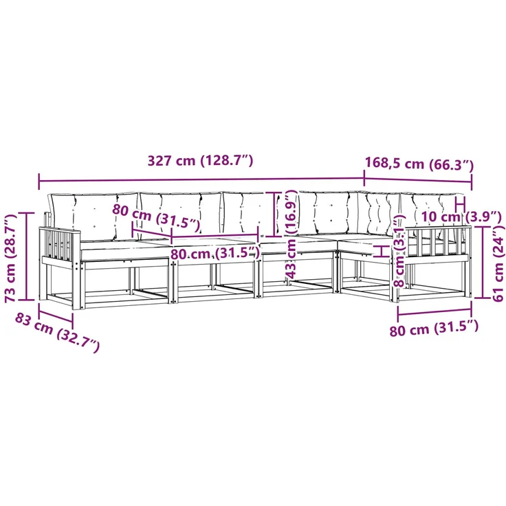 vidaXL Outdoor-Sofagarnitur 5 stk. 5-Sitzer Weiß und Hellgrau 3386440 – Bild 10