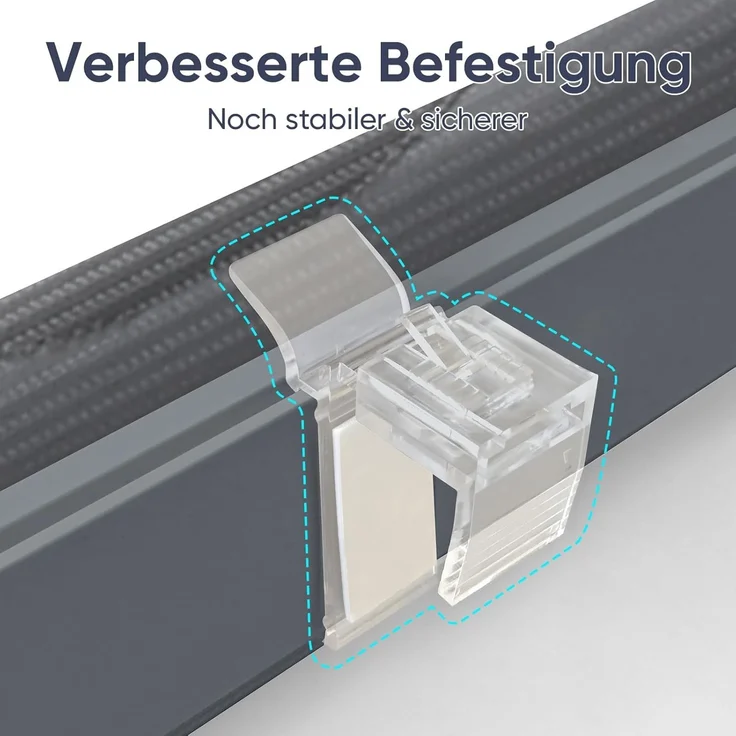 Sekey Doppelrollo Wellen Klemmfix ohne Bohren für Fenster, Doppelrollo 90 cm breit, Duo Rollo Welle Jalousie Sonnenschutz, 90x150cm, Dunkelgrau – Bild 5