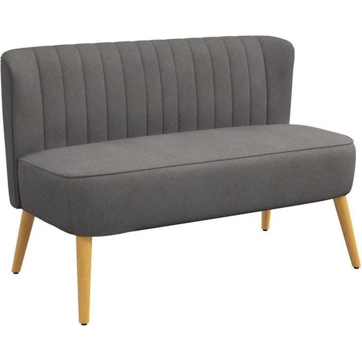 HOMCOM 2-Sitzer Zweisitzer, Loveseat mit Leinenoptik, Doppelsofa mit Holzbeine, 1 Teile – Bild 4