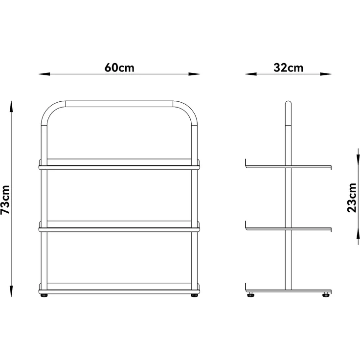 Schuhregal Poytya Stahl 73x60x32 cm Anthrazit [en. casa] – Bild 4