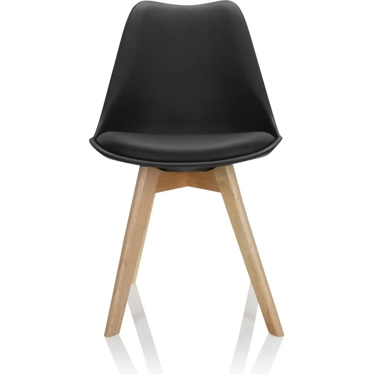 hjh OFFICE Besucherstuhl Konferenzstuhl 4er Pack SCANDI Kunststoff Schwarz