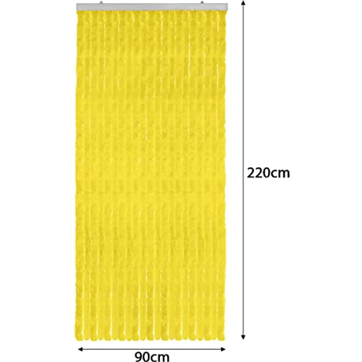 Moritz Flauschvorhang aus Chenille 90 x 220 cm gelb Türvorhang als Fliegenschutz Insektenschutz für Camping Wohnwagen – Bild 3