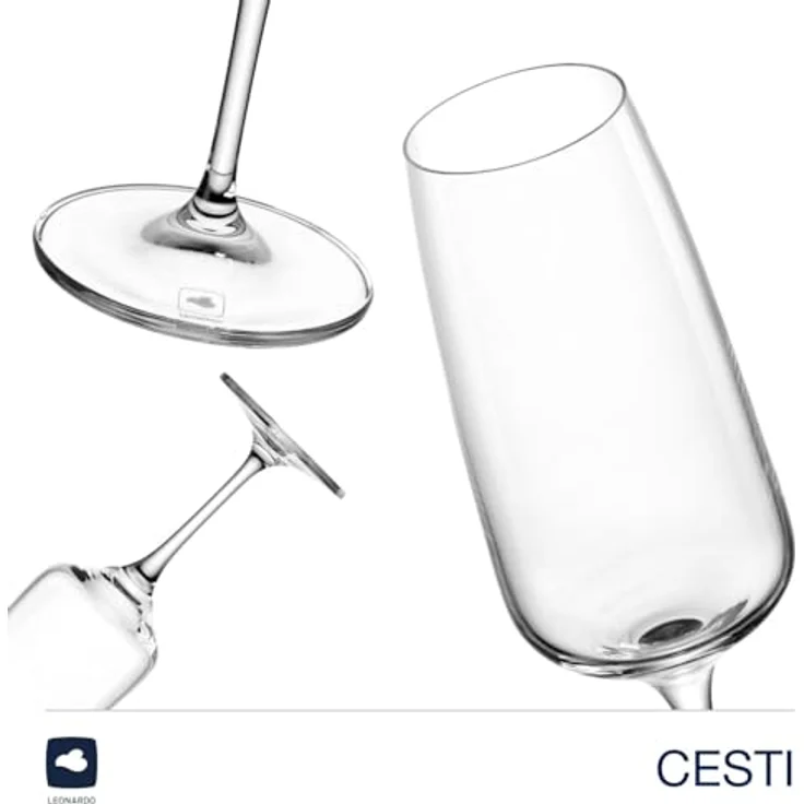 LEONARDO Sektglas Sektgläser CESTI + Poliertuch, 7-tlg, Kristallglas, 6 Sekt-Gläser mit Poliertuch – Bild 6