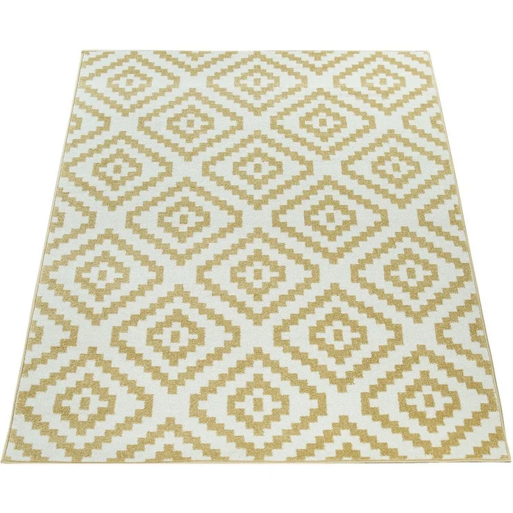 Paco Home Teppich Stella 400, rechteckig, Höhe: 16 mm, Kurzflor, Pastell Farben, Rauten Design, Wohnzimmer – Bild 5