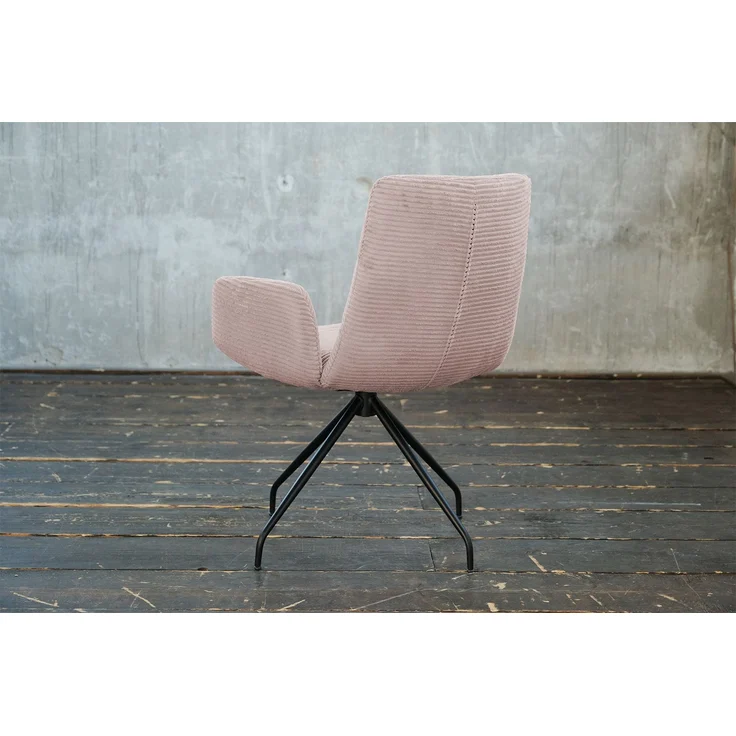 KAWOLA Stuhl NEW CHARME Drehstuhl Esszimmersessel Cord rosa 87 x 66 x 59 cm – Bild 5