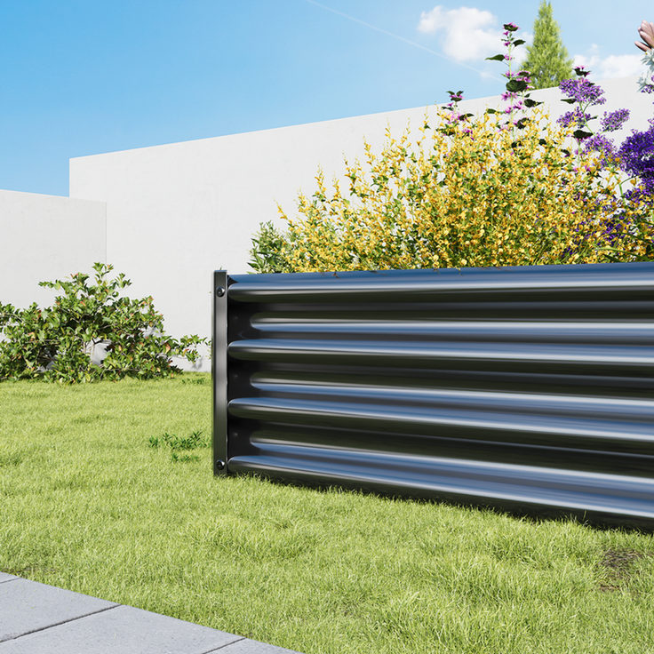 Homerecommend Hochbeet 180x90x30 cm, Gartenbett und Pflanzenkasten aus verzinktem Stahl, für Gemüse und Kräuter, Schwarz – Bild 6