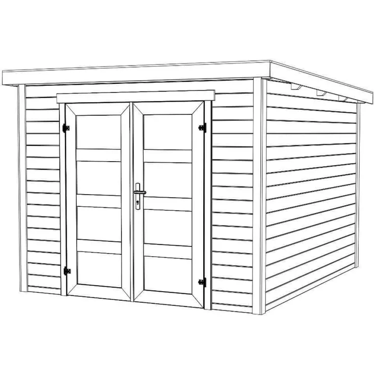Lasita Maja Gartenhaus Zambezi 5 Gartenhaus aus Holz in Grau Holzhaus mit 28 mm Wandstärke Blockbohlenhaus mit Montagematerial