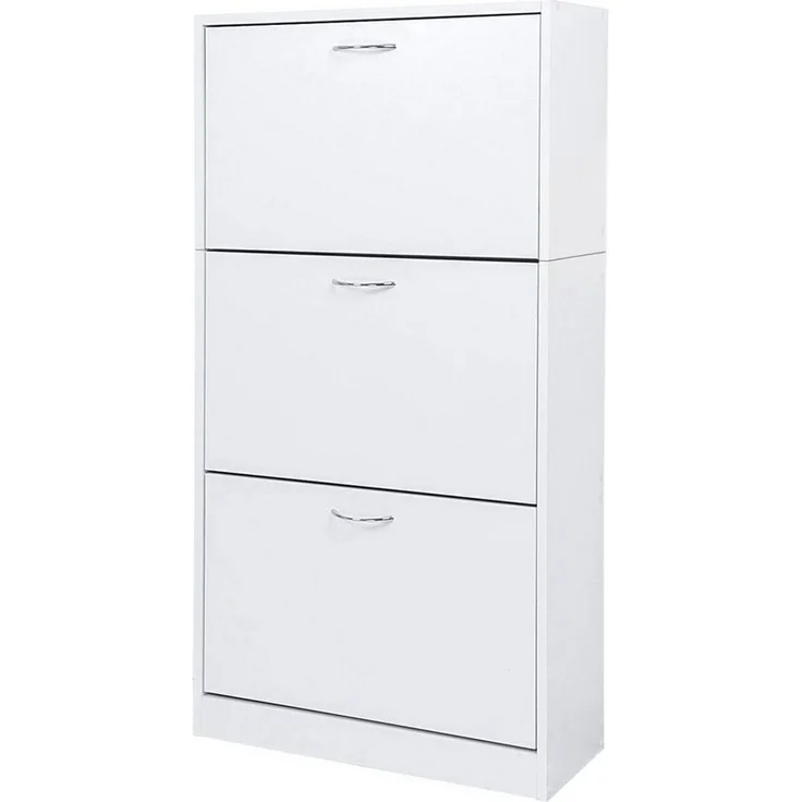 Mondeer Schuhschrank Verstellbarer Schuhkommode Schuhkipper mit 3 Klappen, 2 Schuhablagen 63 x 120 x 24 cm – Bild 5