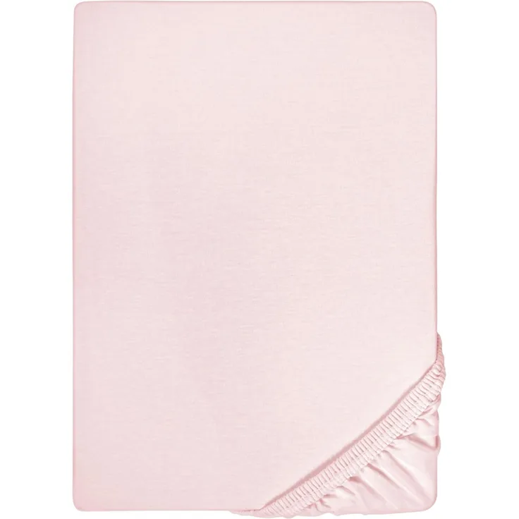 biberna Feinjersey-Spannbetttuch, 100 % Baumwolle, rose, 1x 180x200 cm - 200x200 cm