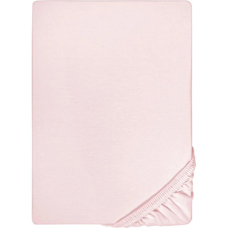 biberna Feinjersey-Spannbetttuch, 100 % Baumwolle, rose, 1x 180x200 cm - 200x200 cm