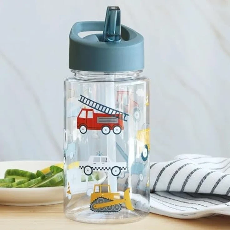 A Little Lovely Company Trinkflasche Trinkflasche 450ml mit Trinkhalm Wasserflasche Kinderflasche – Bild 2