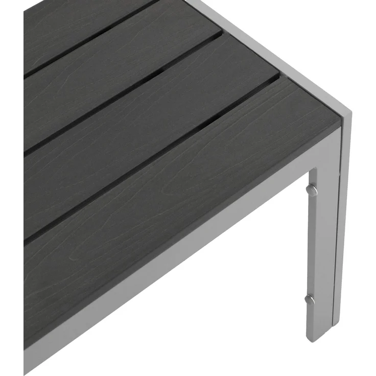 DEGAMO SORANO Hockerbank, Alu + Kunstholz, silbergrau/grau, 2-sitzer 120cm – Bild 4