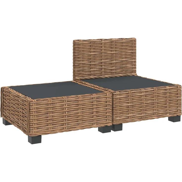 vidaXL 2 Stk. Rattan-Lounge-Set mit Kissen GENDT Naturrattan Natur 42034409 – Bild 4