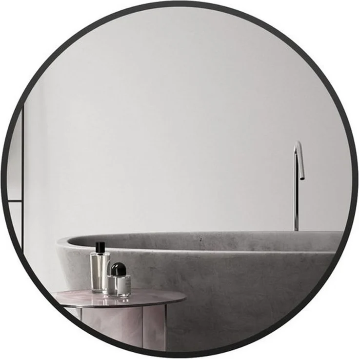 Boromal Wandspiegel Spiegel Flur 40cm breit Rund Schwarz Klein Rahmen Schlafzimmer Kommode, für Badezimmer Waschtisch Wohnzimmer Schlafzimmer Esszimmer Eingänge – Bild 1