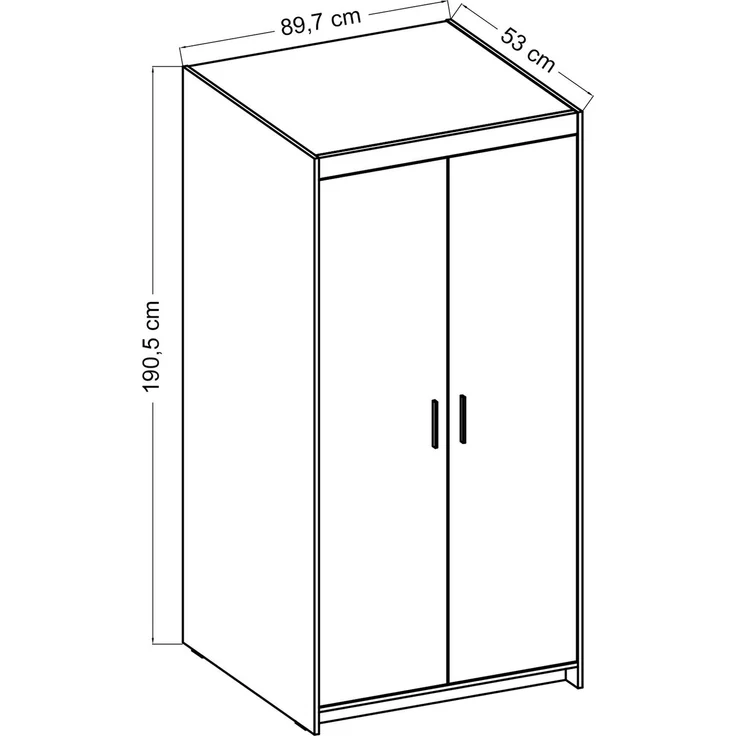 AX LIVING Kleiderschrank Eiche Lefkas Storicos 2T 89,7 cm, 2 türiger – Bild 4