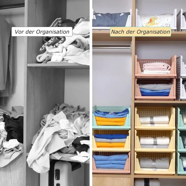 Zedelmaier Organizer Schrank-Organizer Kleiderschrank Schublade faltbare Aufbewahrungsbox (Set, 6 St, Set of 6), Klappbar und Stapelbar – Bild 2