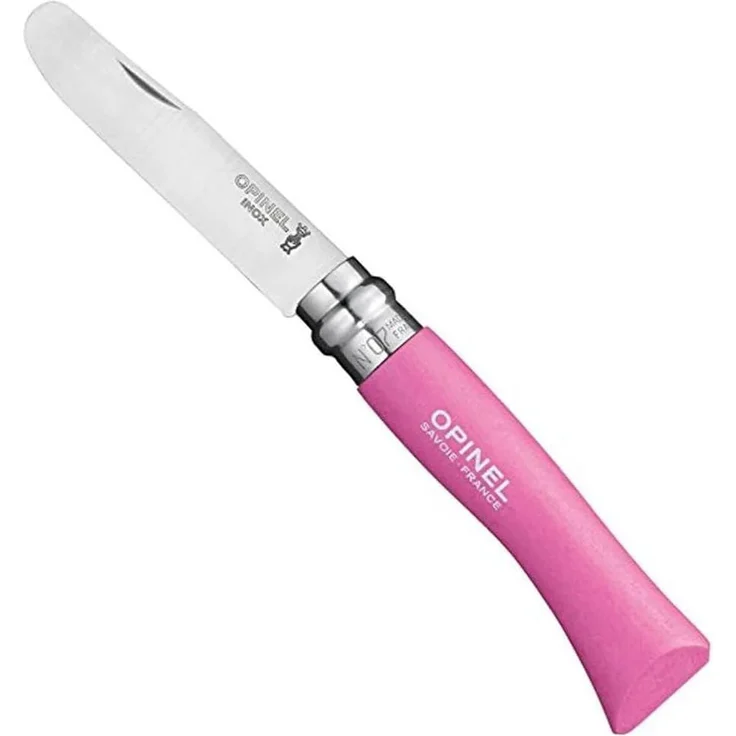 Opinel No 07, Kindermesser, rostfrei, Buchenholz, verschiedene Farben – Bild 1
