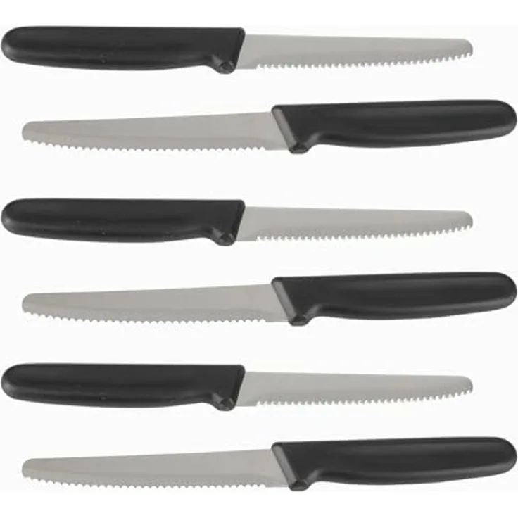 KVOTA Universalküchenmesser Universalmesser-Set 12-tlg.–Edelstahl, schwarz, 21 cm–Brotzeit & Küche, leicht