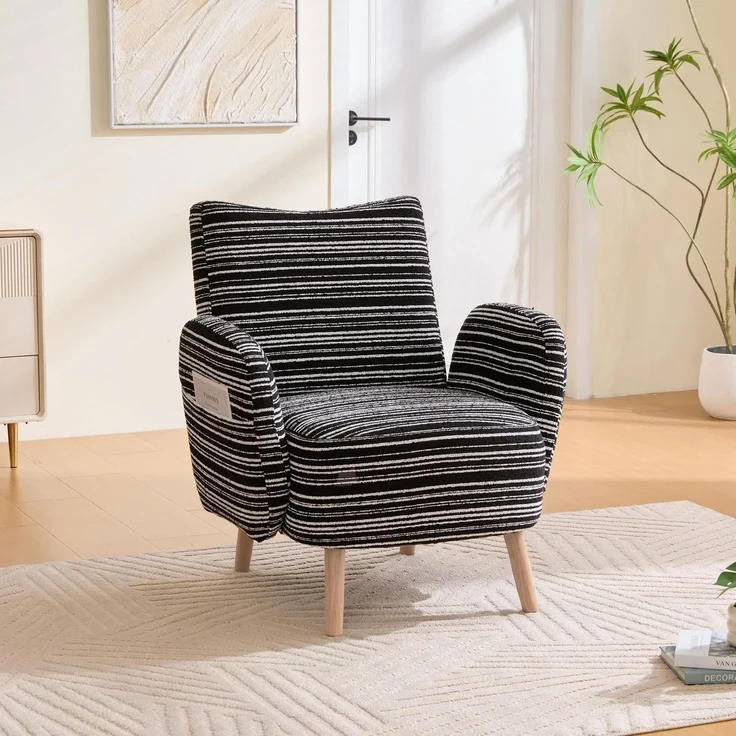 Ohrensessel Relaxsessel Fernsehsessel Lesesessel 77x81cm Schwarz – Bild 1