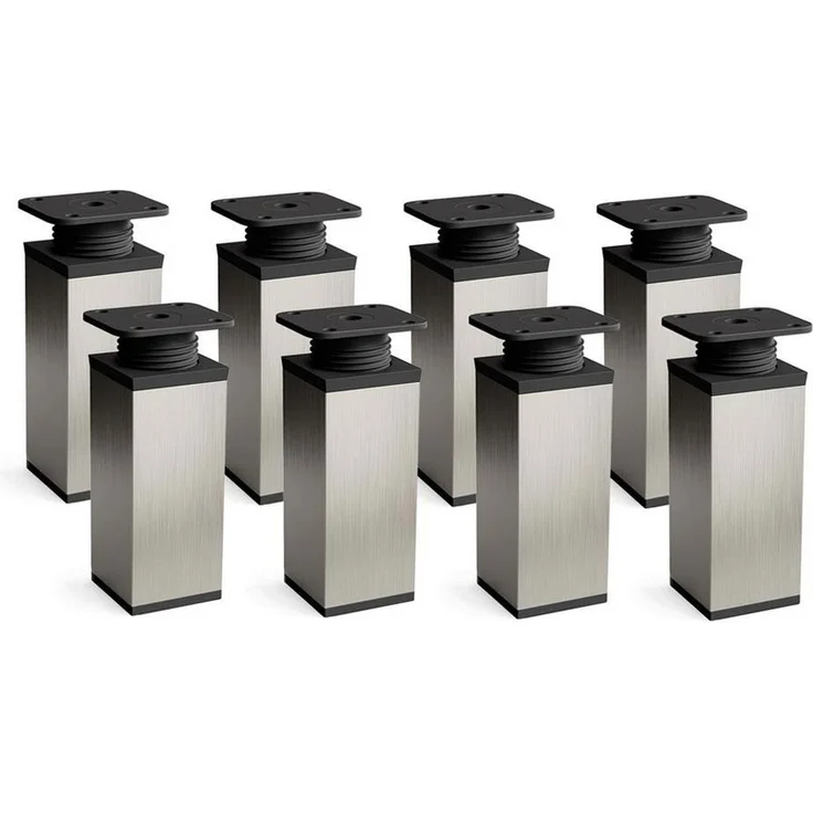 sossai® Möbelfuß Design-Möbelfüße, 4er & 8er Set, höhenverstellbar MFV1, Farbe: Inox, (8-St), Farbe: Inox – Bild 5