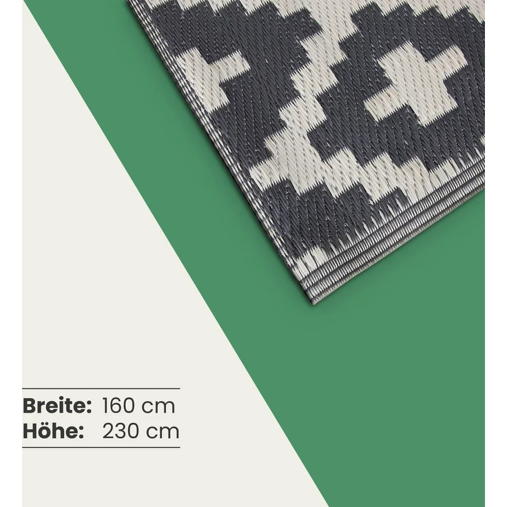 Bestlivings Outdoor Teppich Wetterfest und UV-Beständig ( 160x230cm / Ethno ) Teppich aus Kunststoff für Garten, Balkon, Terrasse - Outdoorteppich – Bild 2