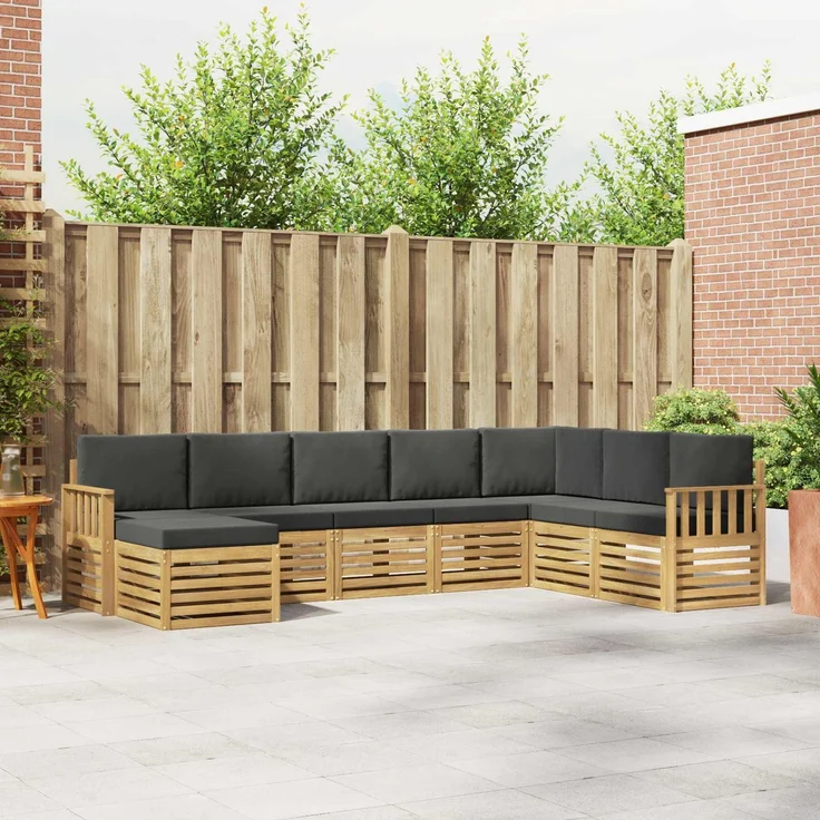 vidaXL Outdoor-Sofagarnitur 8 stk. 8-Sitzer Weiß und Anthrazit 3392307 – Bild 1