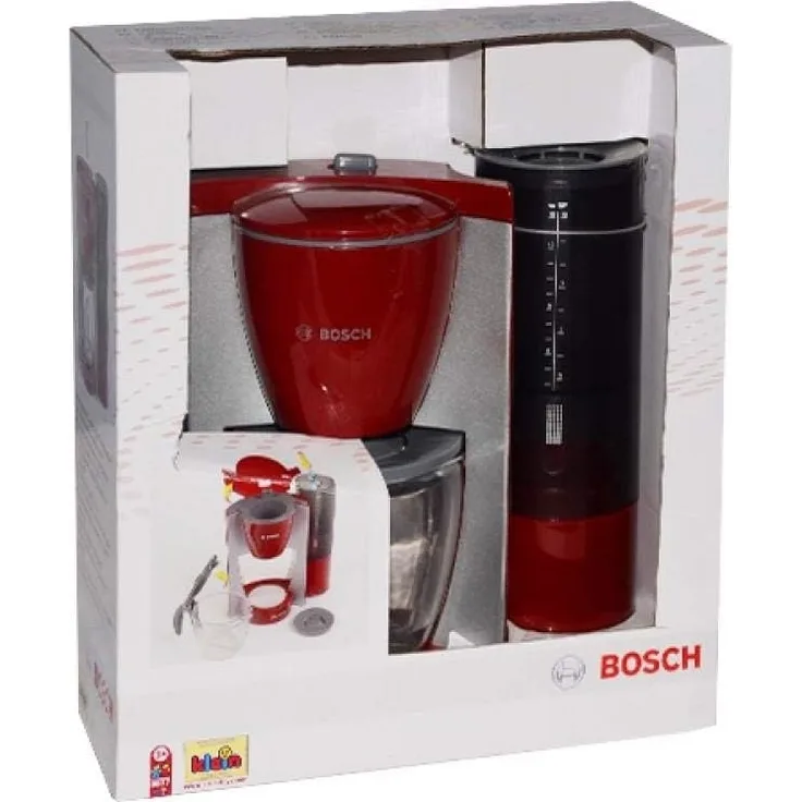 Theo Klein 95770 - Bosch Kaffeemaschine, rot/grau, Spielzeug