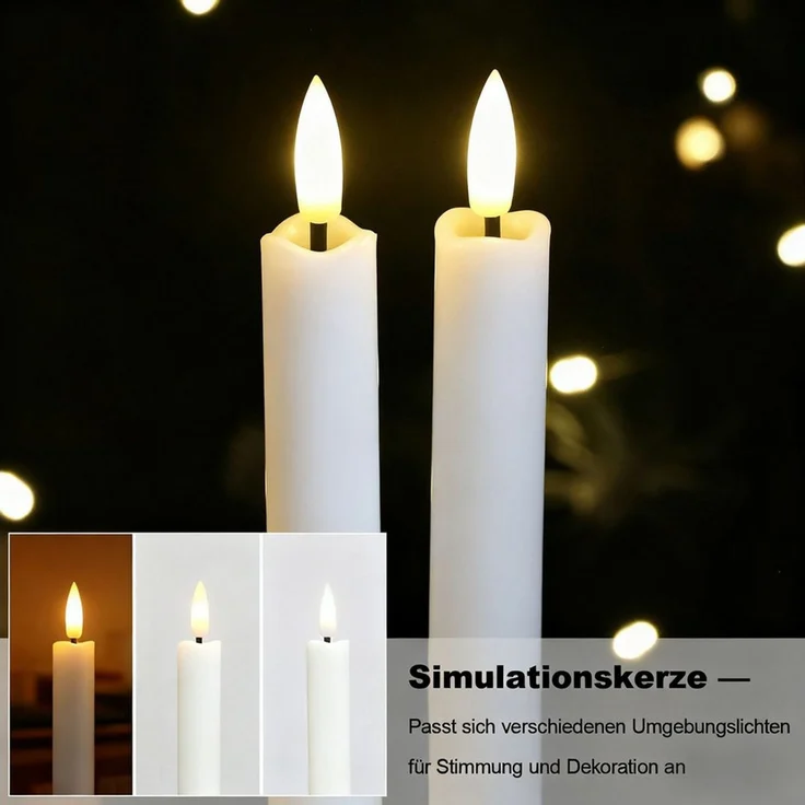 OZAVO LED-Kerze 12pcs LED Weihnachten Kerzen mit Fernbedienung und timer,weiß, 2 Modi, flackernde Kerzen für Hochzeiten, Partys, Festivals – Bild 3