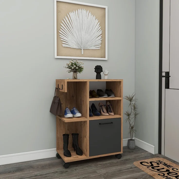 Skye Decor 'Rebusa - Atlantic Pine, Anthracite' Mehrzweckschrank, Atlantik-Kiefer / Anthrazit, 60 x 80,9 x 35 cm – Bild 5