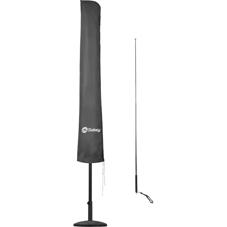 Sekey Sonnenschirm Schutzhülle mit Stab, Abdeckhauben für Ø 350cm / 200x300cm Gartenschirm, 190×30/50 cm Abdeckung, 100% Polyster wasserdicht