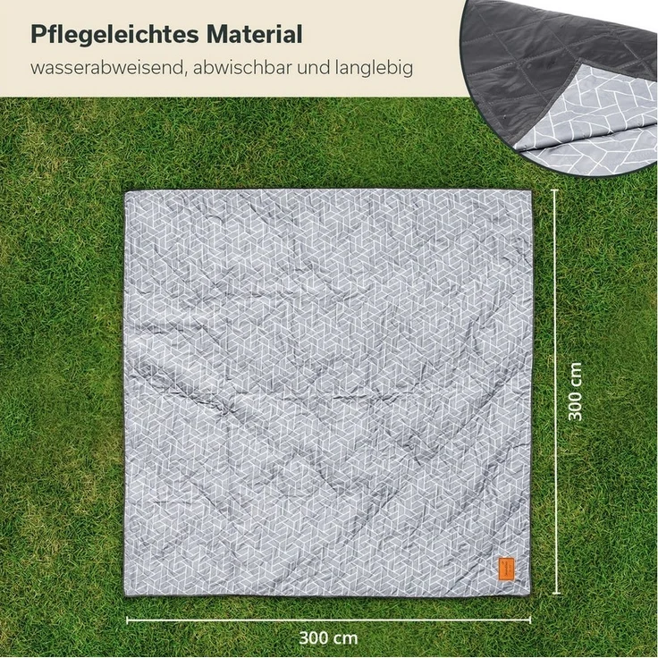 Skandika Zeltteppiche Bredal, 300 x 300 cm, 2,5 kg, Universell, mit Softtouch- Polyester, wetterfest & wasserdicht, mit Tragegurt – Bild 2