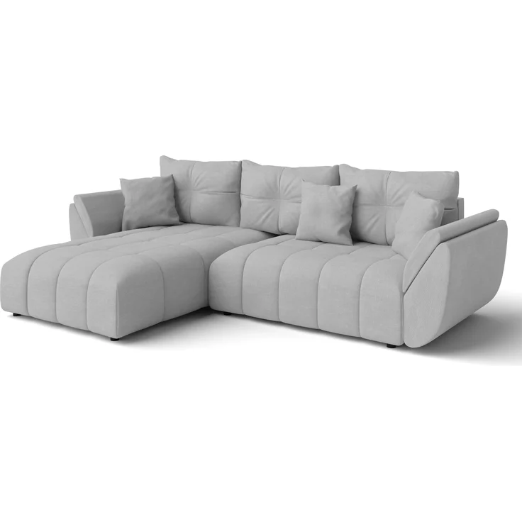AX LIVING L Form Couch hellgrau Verciani Schlaffunktion Bettkasten 280 – Bild 2