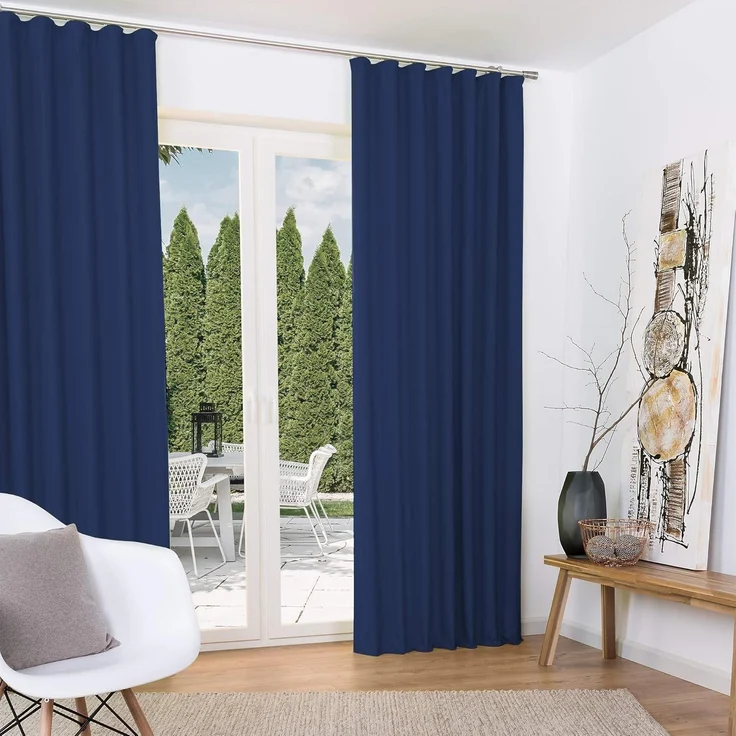 Beautissu Vorhang Amelie Luna, 2er Set Kräuselband Thermogardine 140x245cm – Bild 1