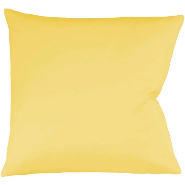 2 Stück Fleuresse Mako-Satin Kissenbezüge 40x40 cm uni mit RV DP 2006 gelb – Bild 1