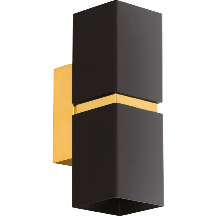 Eglo 95373 Wandleuchte Passa Stahl schwarz, gold 2X3W L:5,5cm H:17cm
