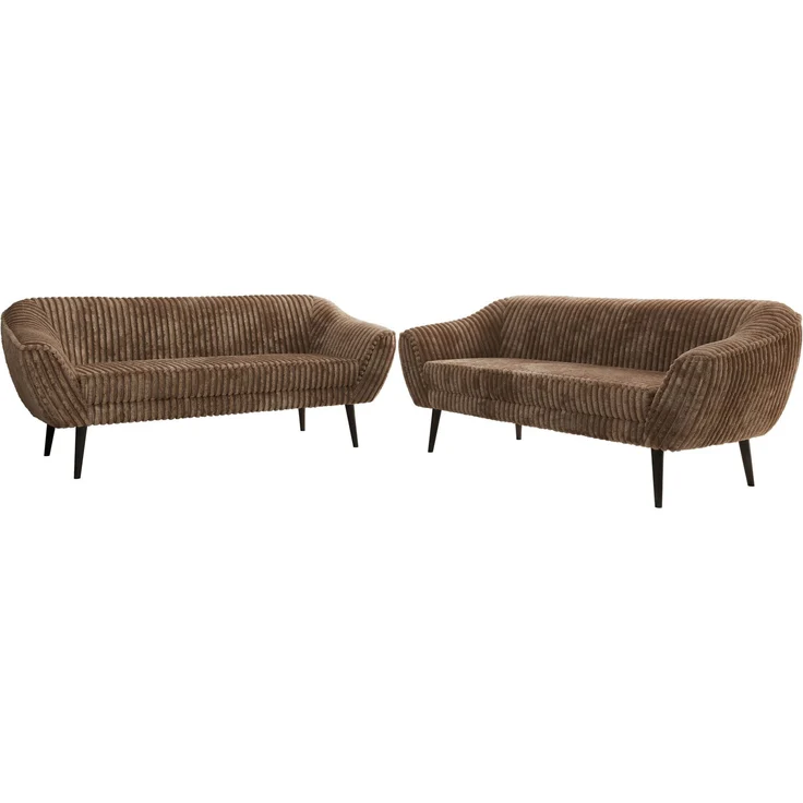 Wohnzimmerset Möbelset PIRS 3-3, Armlehnen, Wellenfederung, schwarze Füße, Dreisitzer Sofa, Polstermöbel Set - Hellgrau Velvet – Bild 6