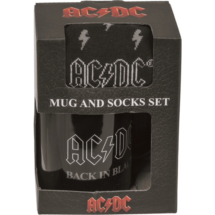 AC/DC Set Geschenkset Tasse und Socken Strümpfe Fanartikel
