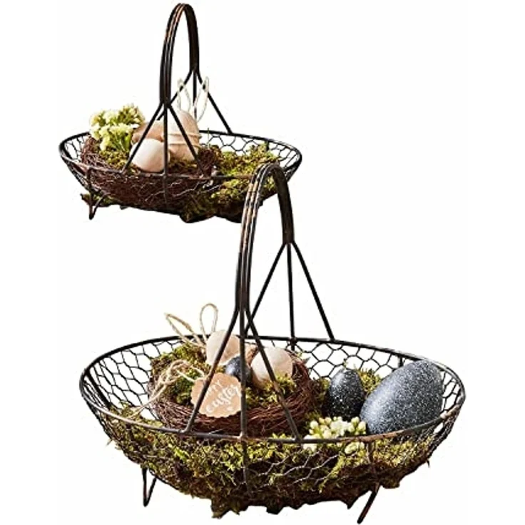 Mirabeau Dekokorb Korb 2er Set Serrie schwarz (2er Set, 2er Set) – Bild 1