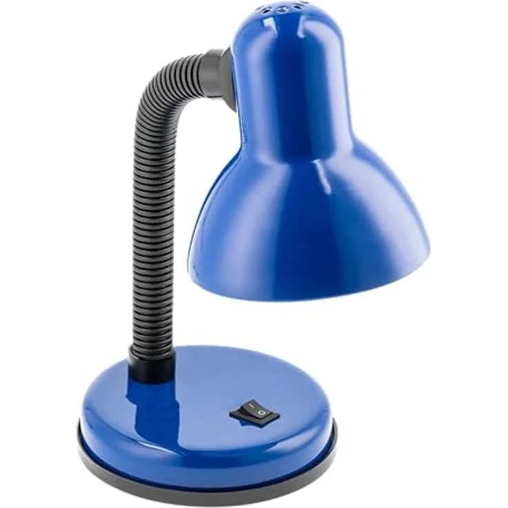 GTV RIO Retro LED Tischlampe E27 Schreibtischleuchte Blau flexibel 40W max 220-240V IP20 Metall Kunststoff Designlampe – Bild 2