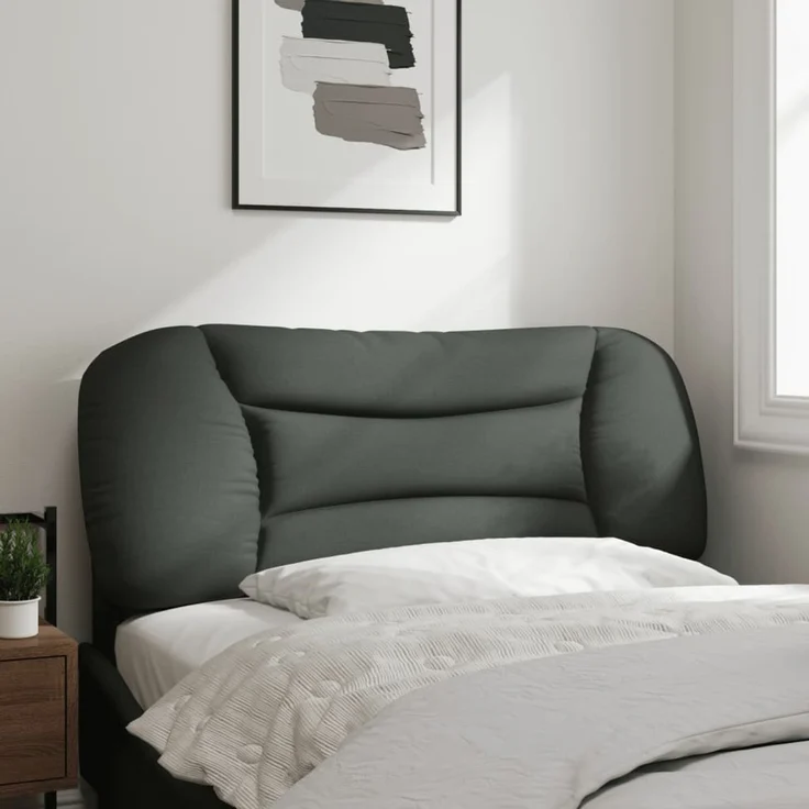 vidaXL Kopfteil-Kissen "Hvar" Dunkelgrau 100 cm Stoff Grau – Bild 3
