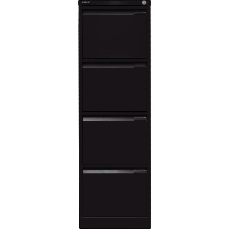 Bisley Hängeregistraturschrank, einbahnig, DIN A4, 4 HR-Schubladen, Farbe schwarz