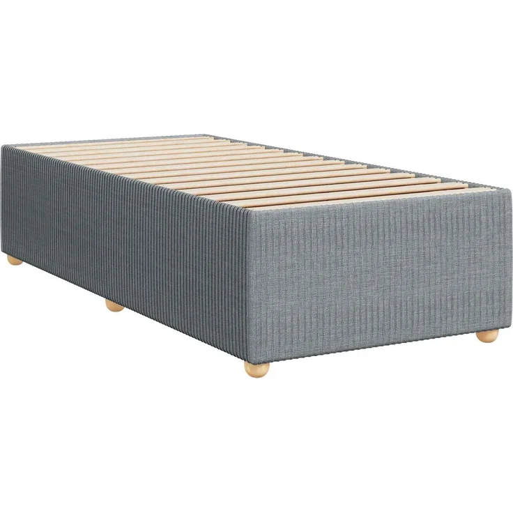 vidaXL Boxspringbett mit Matratze Hellgrau 100 x 200 cm Stoff 3452862 – Bild 6